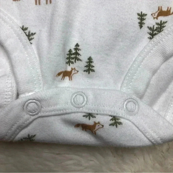 Child Of Mine Onesie  Diaper Shirt Long Sleeved White / Foxes Size 0-3 Months - Picture 2 of 16